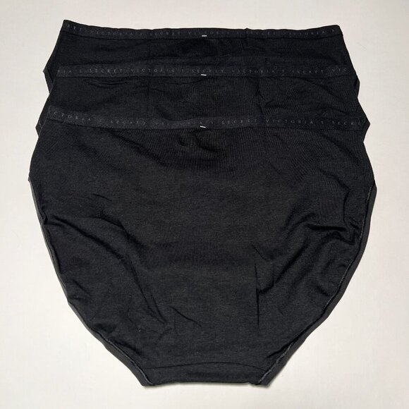 Victoria Secret XXL / 2XL Brief Panties High Waist High Leg Cotton Black Lot 3 - Picture 5 of 5